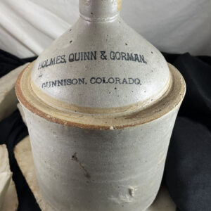 Holmes, Quinn, Gorman, Gunnison, Colorado whiskey jug, 1899