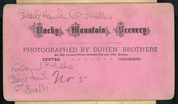 BOSTON & COLORADO SMELTER BLACK HAWK, COLORADO TERRITORY Duhem stereoview photograph 1866