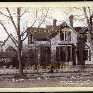 HOME OF HELEN HUNT JACKSON COLORADO SPRINGS COLORADO antique cabinet card photograph 1889