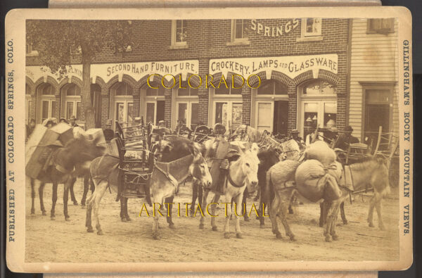 COLORADO SPRINGS COLORADO second-hand furniture store Charles Gillingham cabinet card photograph 1885