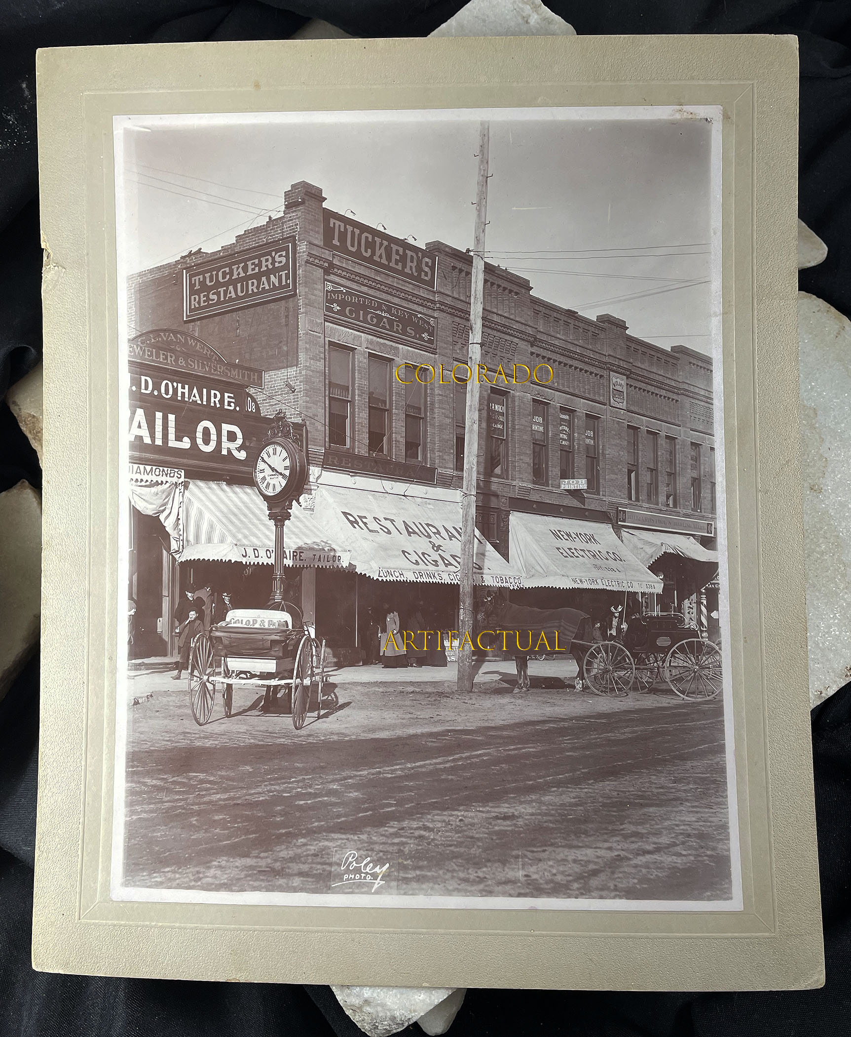 HORACE POLEY cabinet card photographs Tucker’s Restaurant Colorado Springs Colorado 1900