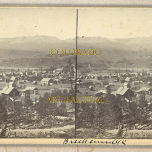 BRECKENRIDGE, SUMMIT COUNTY, COLORADO stereo view photograph, W. D. Churchell bird's-eye-view, 1880