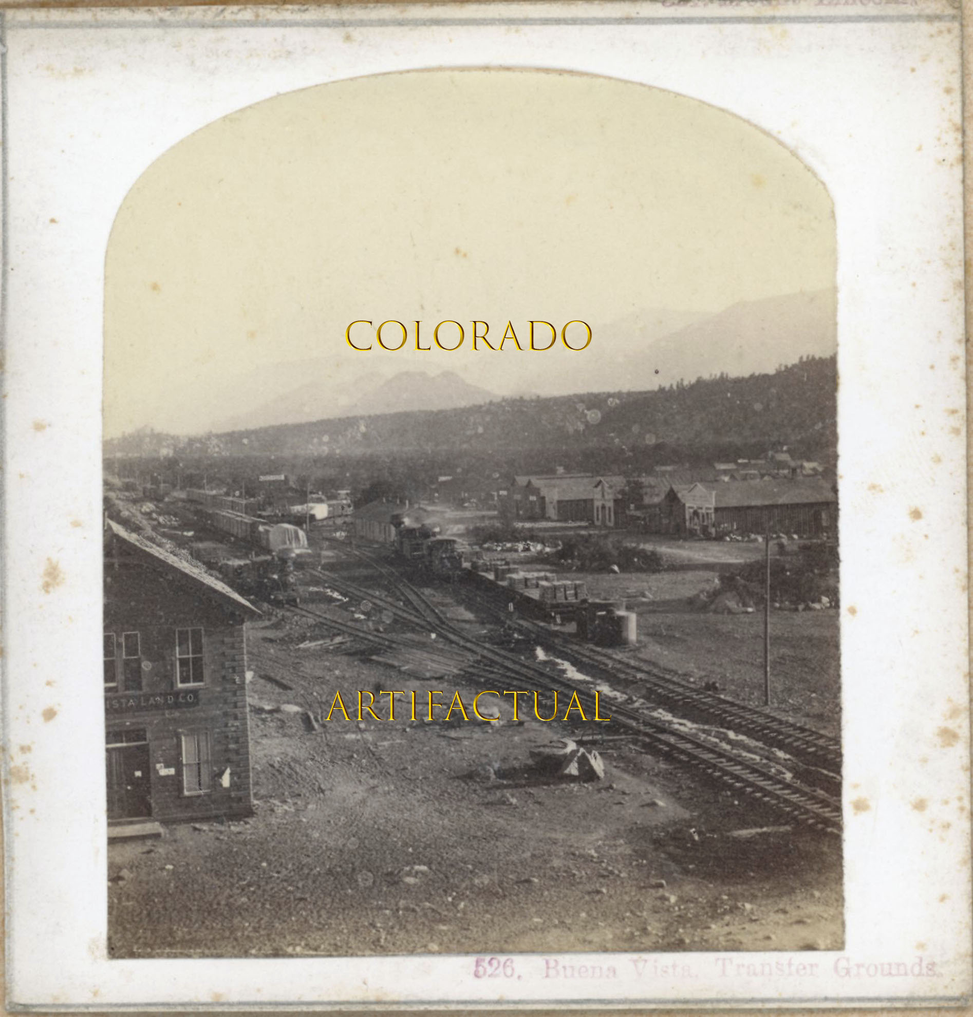 DENVER SOUTH PARK & PACIFIC RAILWAY Buena Vista Colorado transfer yards WH Jackson photograph 1879