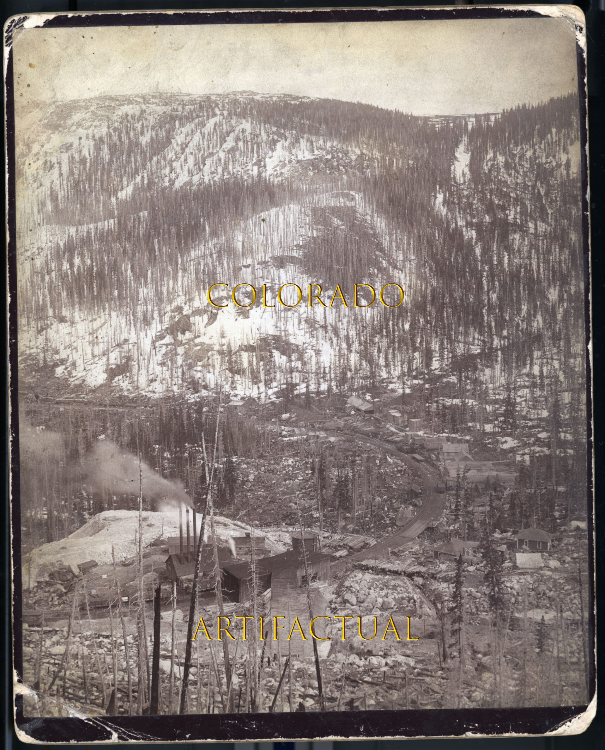 BUSK – IVANHOE TUNNEL CONSTRUCTION CAMP photograph COLORADO MIDLAND RAILWAY 1891