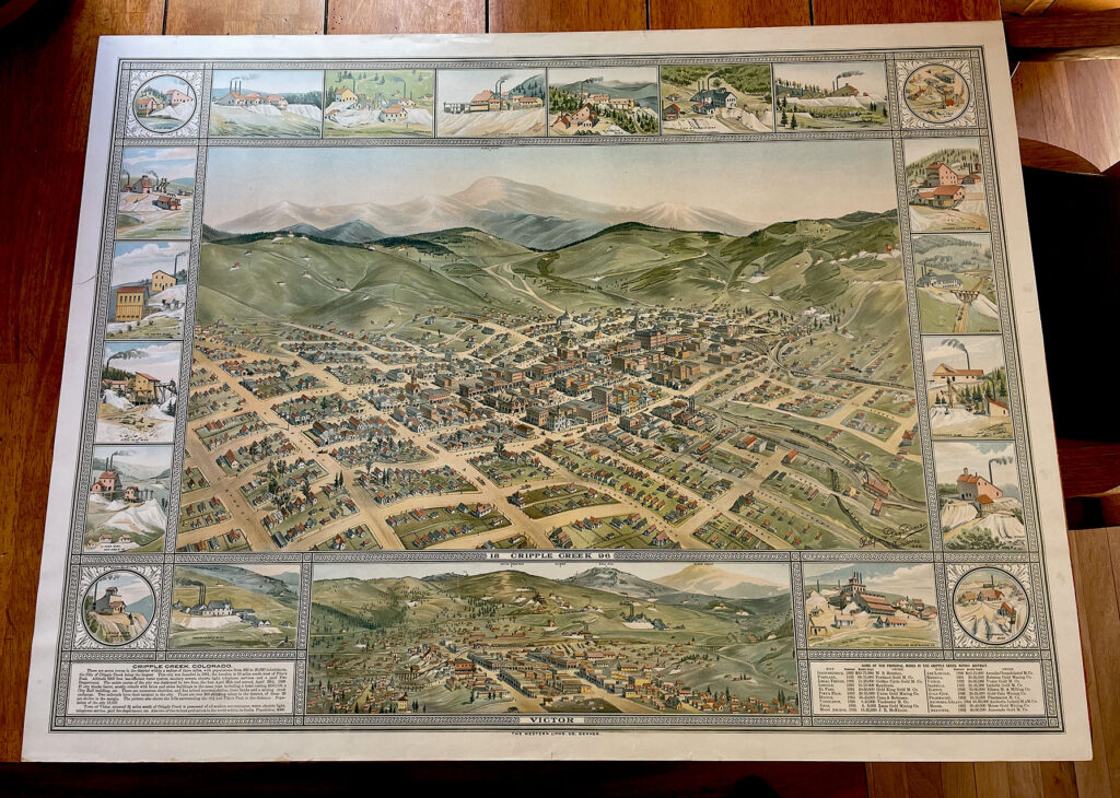 Cripple Creek - Victor Gold Mining District, Colorado bird's-eye-view map 1896