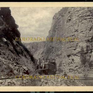 DENVER & RIO GRANDE RAILROAD BLACK CANON OF THE GUNNISON CHIPETA FALLS COLORADO W. H. Lawrence photograph 1885