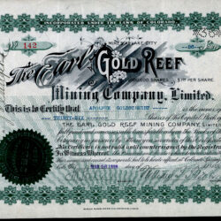 Earl Gold Reef Mining Company, Limited, Lake City, Hinsdale County, stock certificate 1898