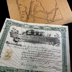LEADVILLE ELECTRIC POWER COMPANY Prospectus & stock certificate Colorado 1902