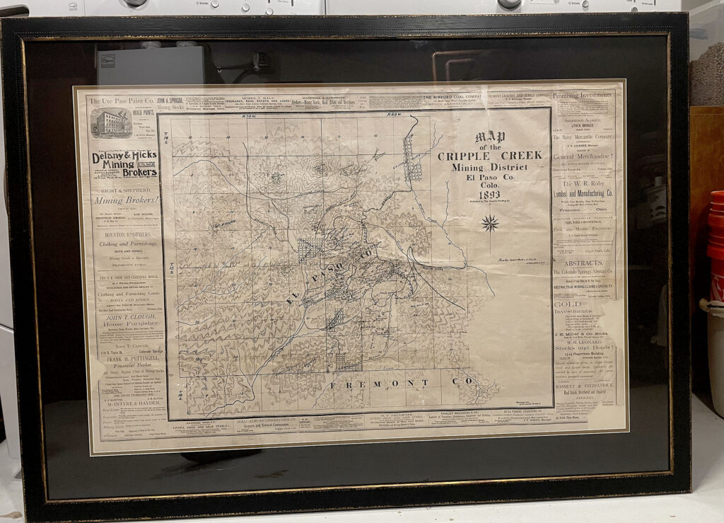 Map of the Cripple Creek Mining District, El Paso County, Colorado 1893