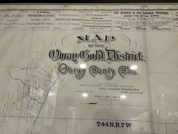 Map of Ouray Gold Belt, Ouray County, Colorado, 1890