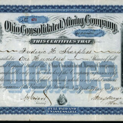 Ohio Consolidated Mining Company Hinsdale County Colorado stock certificate 1881