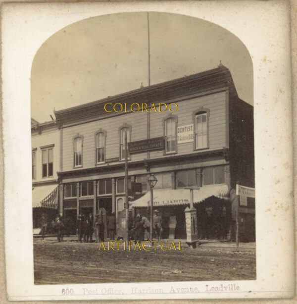 LEADVILLE, COLORADO, POST OFFICE BUILDING, HARRISON AVENUE, WH Jackson photograph 1879