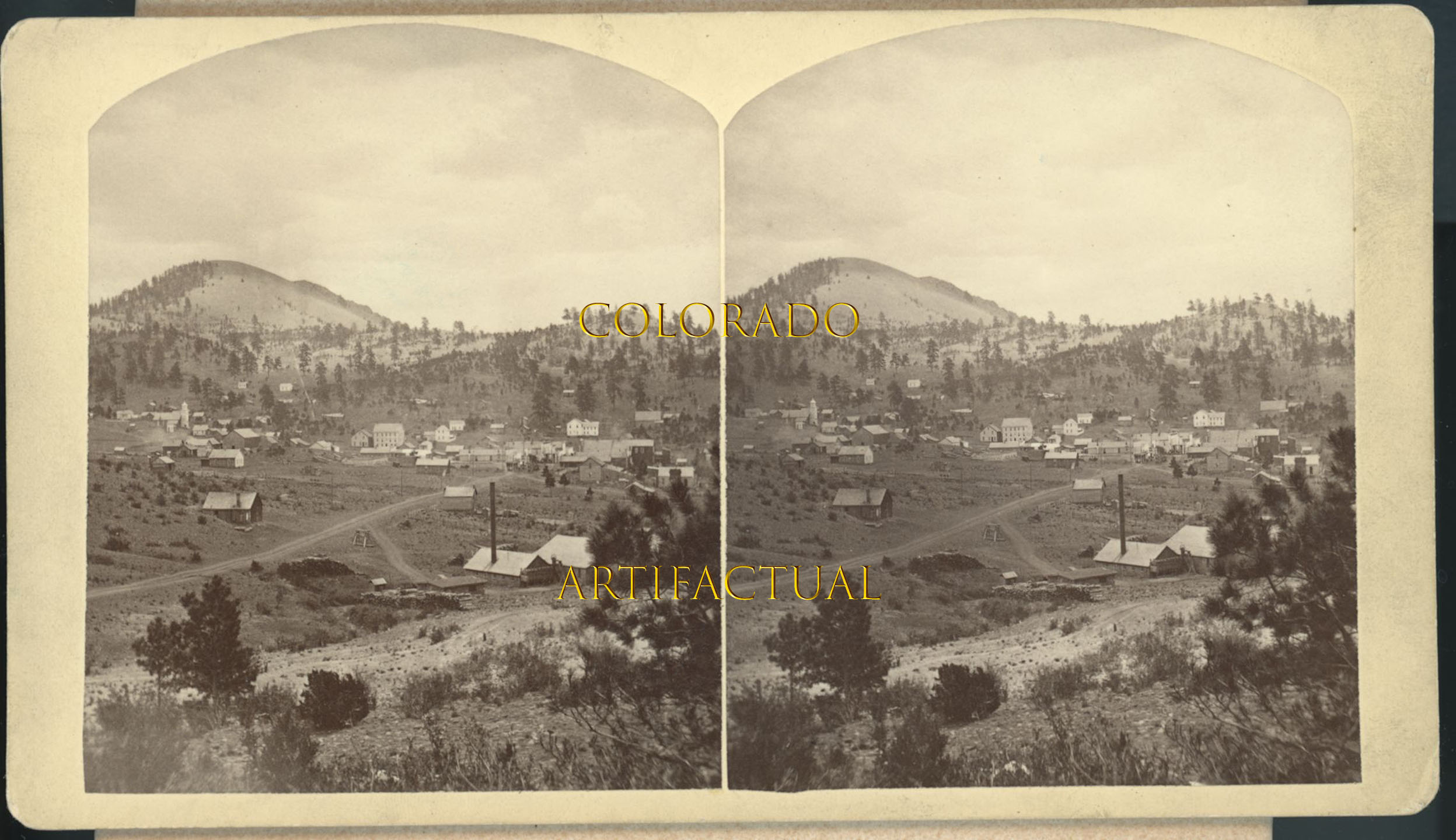 TOWN OF ROSITA HARDSCRABBLE MINING DISTRICT CUSTER COUNTY COLORADO stereo view photograph Charles E. Emery 1880