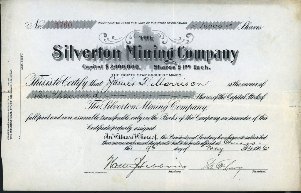 Silverton Mining Company, North Star Group of Mines, San Juan County, Colorado 1906