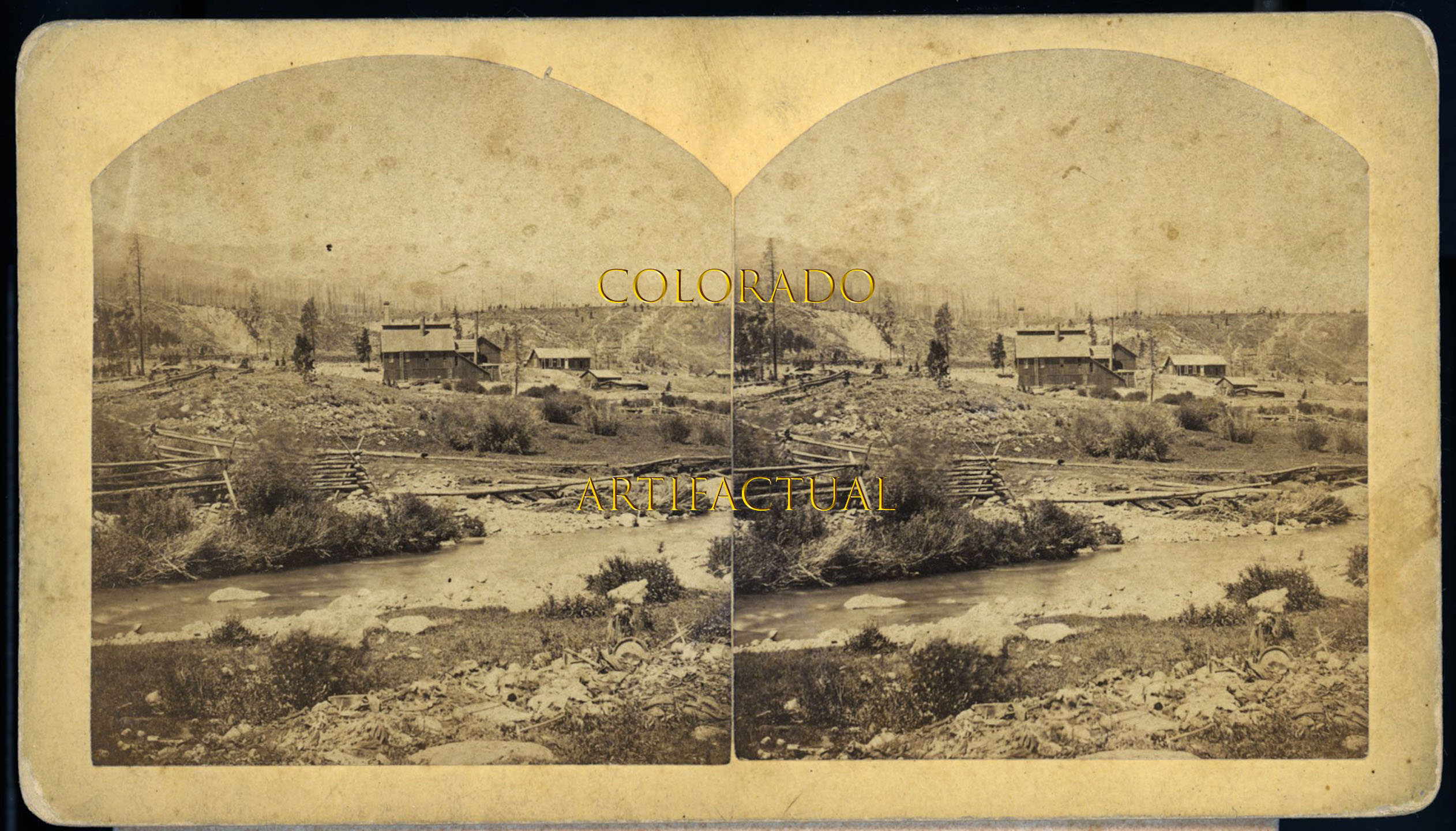 BRECKENRIDGE, SUMMIT COUNTY, COLORADO, SUMMIT COUNTY SMELTER, stereoview photograph 1880