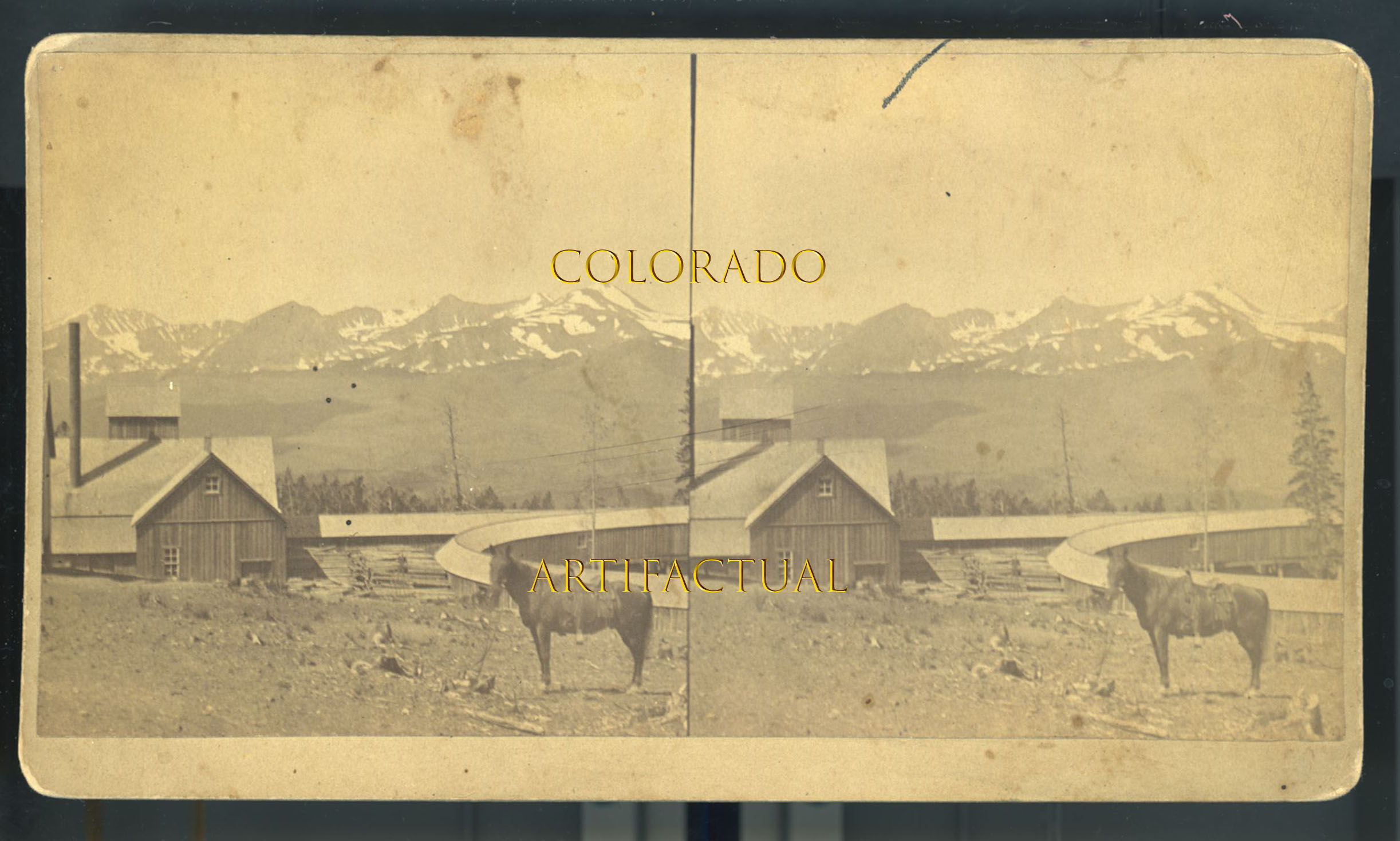 WASHINGTON MINE, near BRECKENRIDGE, COLORADO, W.D. Churchell stereoview photograph, 1880