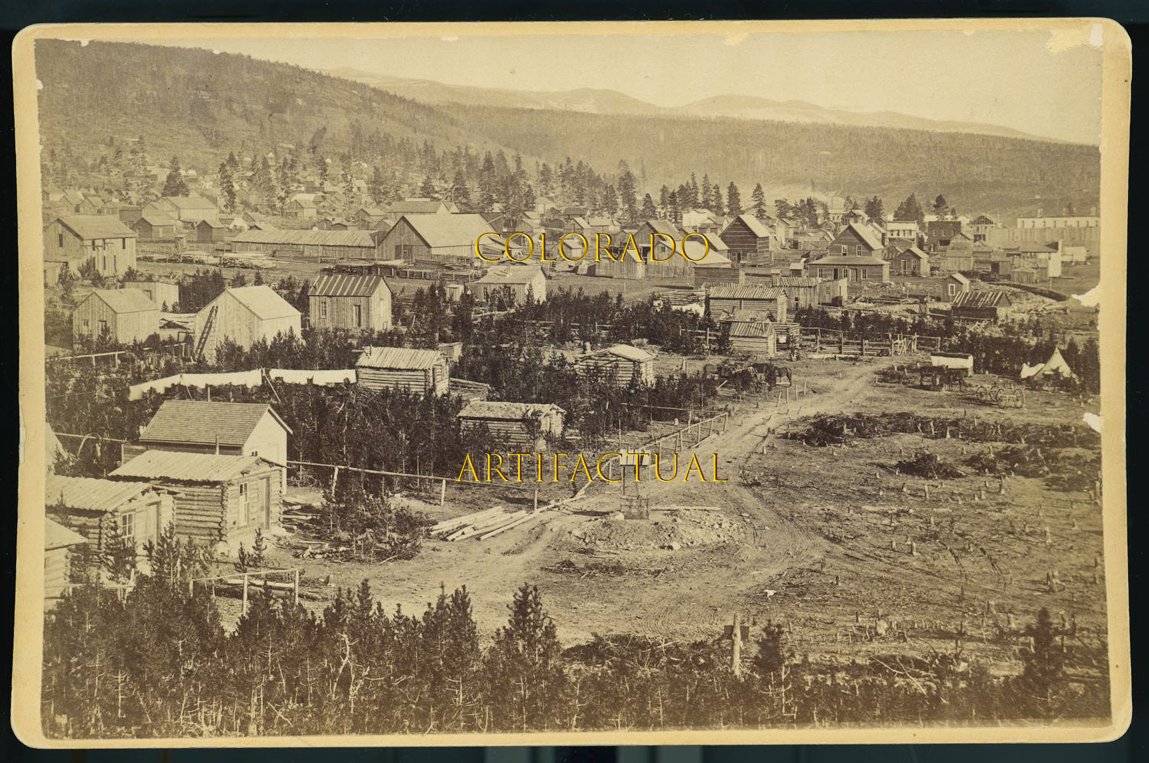 LEADVILLE, COLORADO original G. D. Wakely photograph East end of HARRISON AVENUE 1879