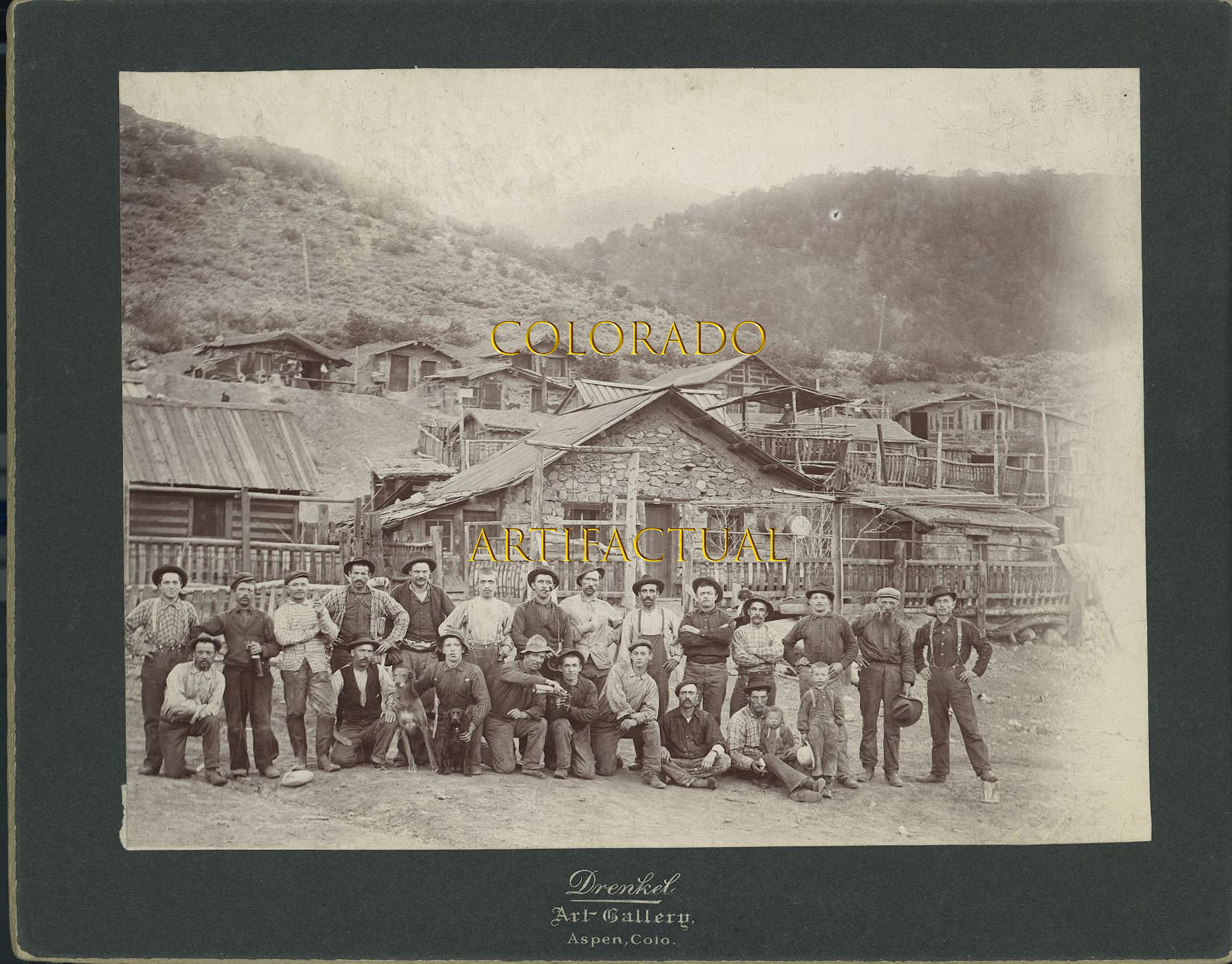 CARDIFF COLORADO COAL MINERS’ HOMES Drenkel cabinet card photograph 1895