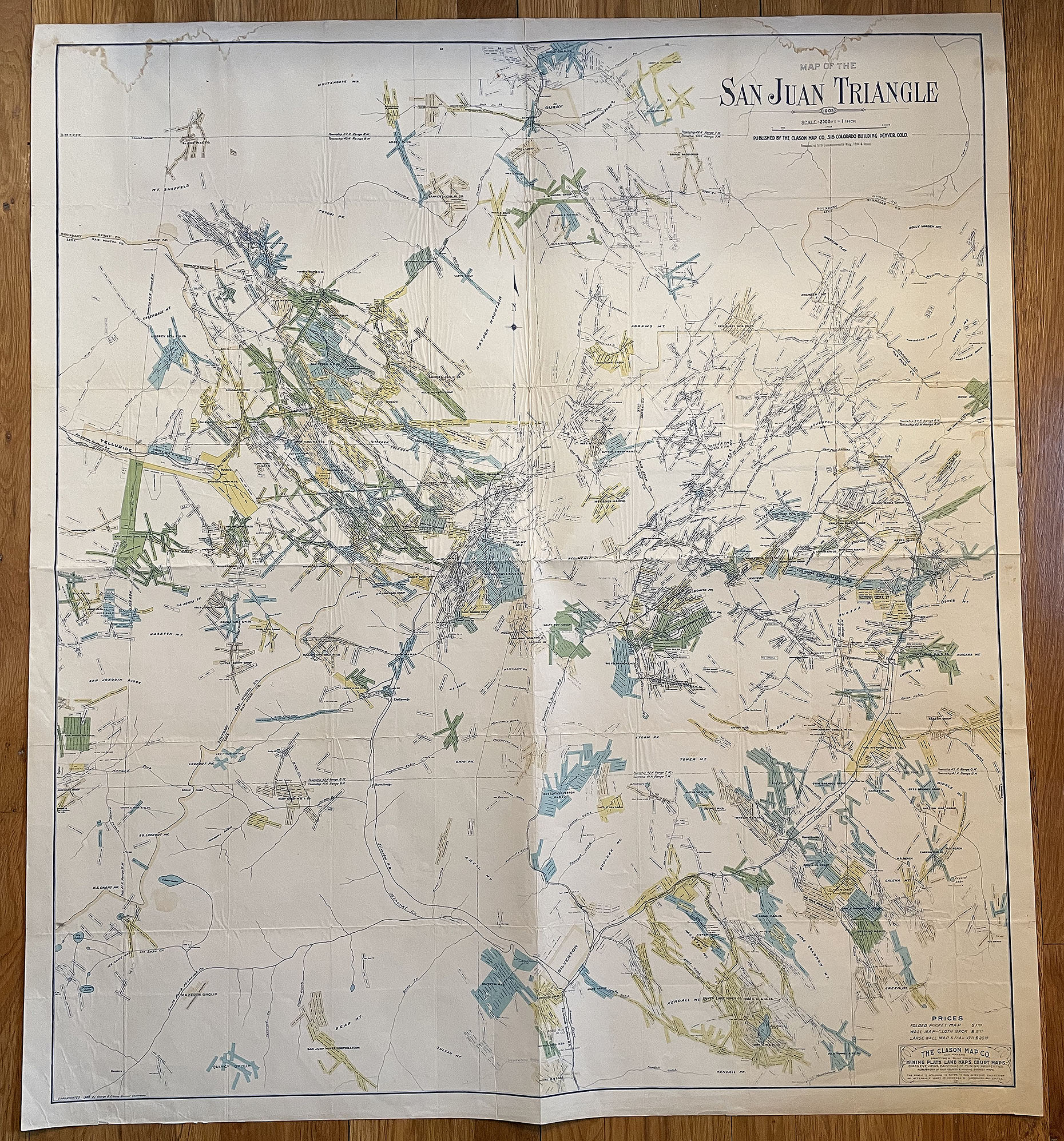 MAP OF SAN JUAN TRIANGLE COLORADO Clason 1905