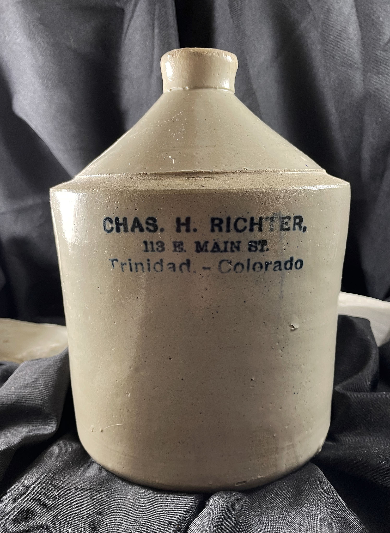 Charles Richter antique saloon whiskey jug Trinidad Colorado 1900
