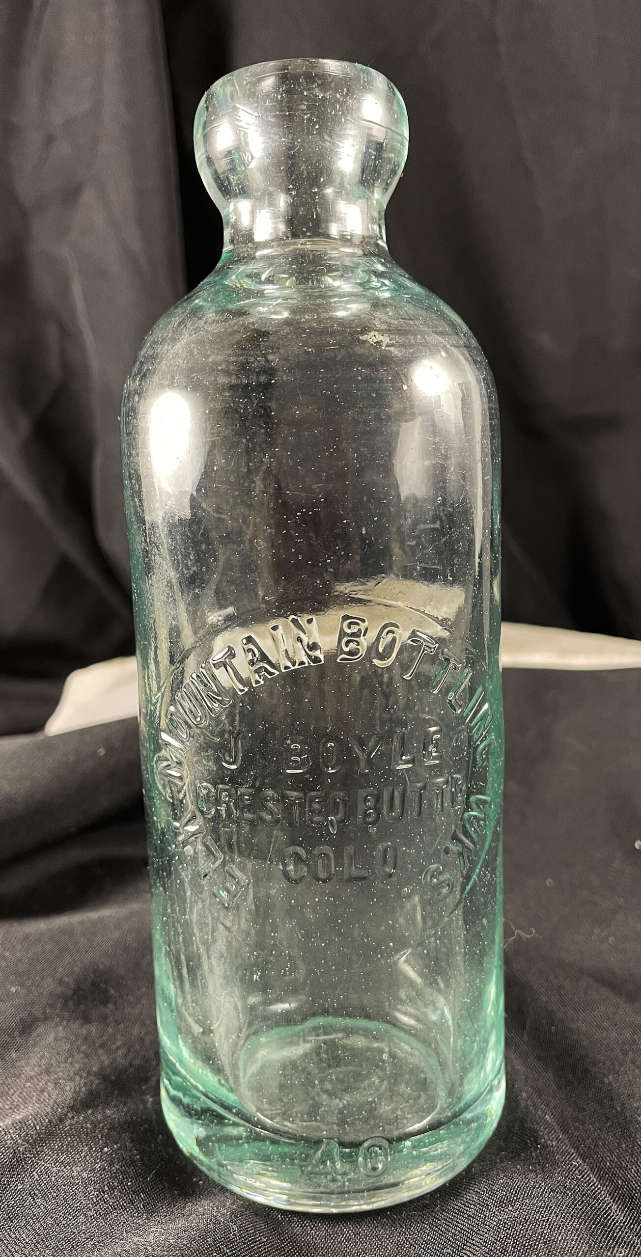 ELK MOUNTAIN BOTTLING WORKS CRESTED BUTTE COLORADO antique Hutchinson soda bottle 1900