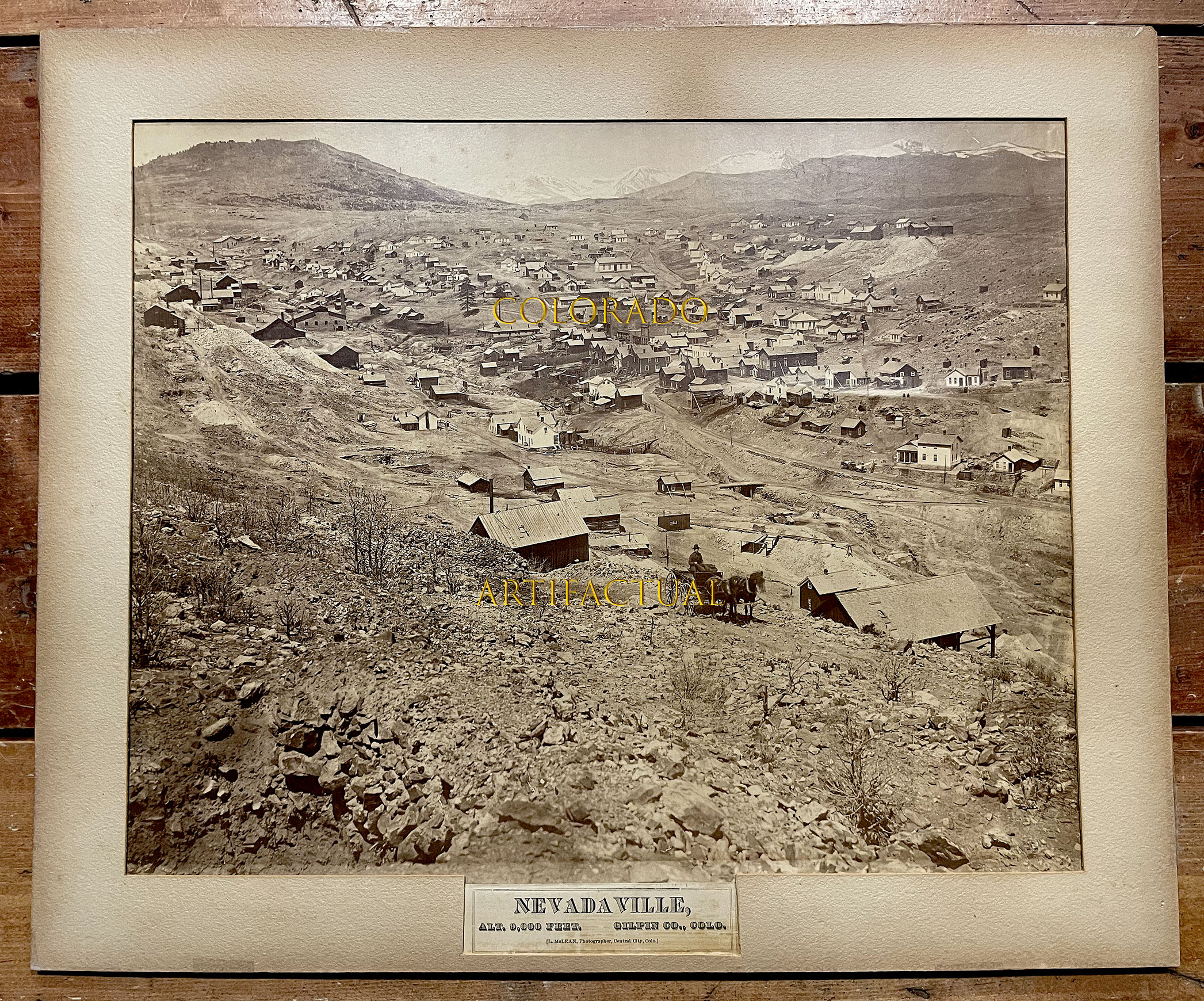 NEVADAVILLE CENTRAL GOLD MINING DISTRICT COLORADO mammoth-sized photograph Lachlan McLean 1877