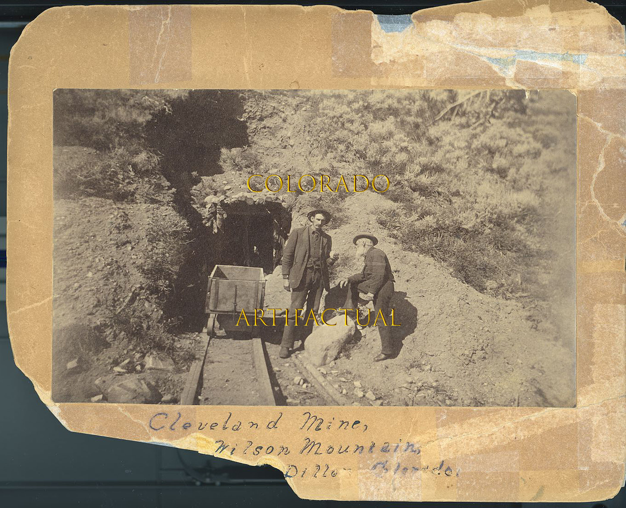 Cleveland Mine Wilson Mountain near Dillon Summit County Colorado antique photograph 1895
