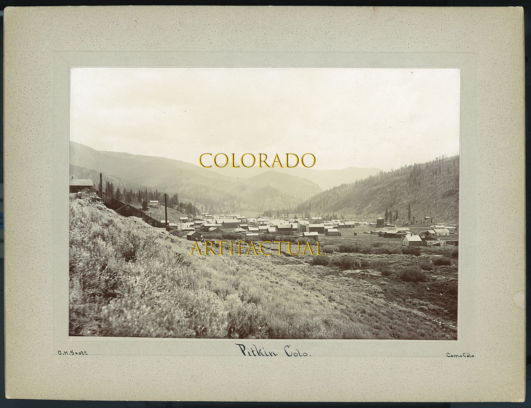 PITKIN GUNNISON COUNTY COLORADO original cabinet card photograph 1900