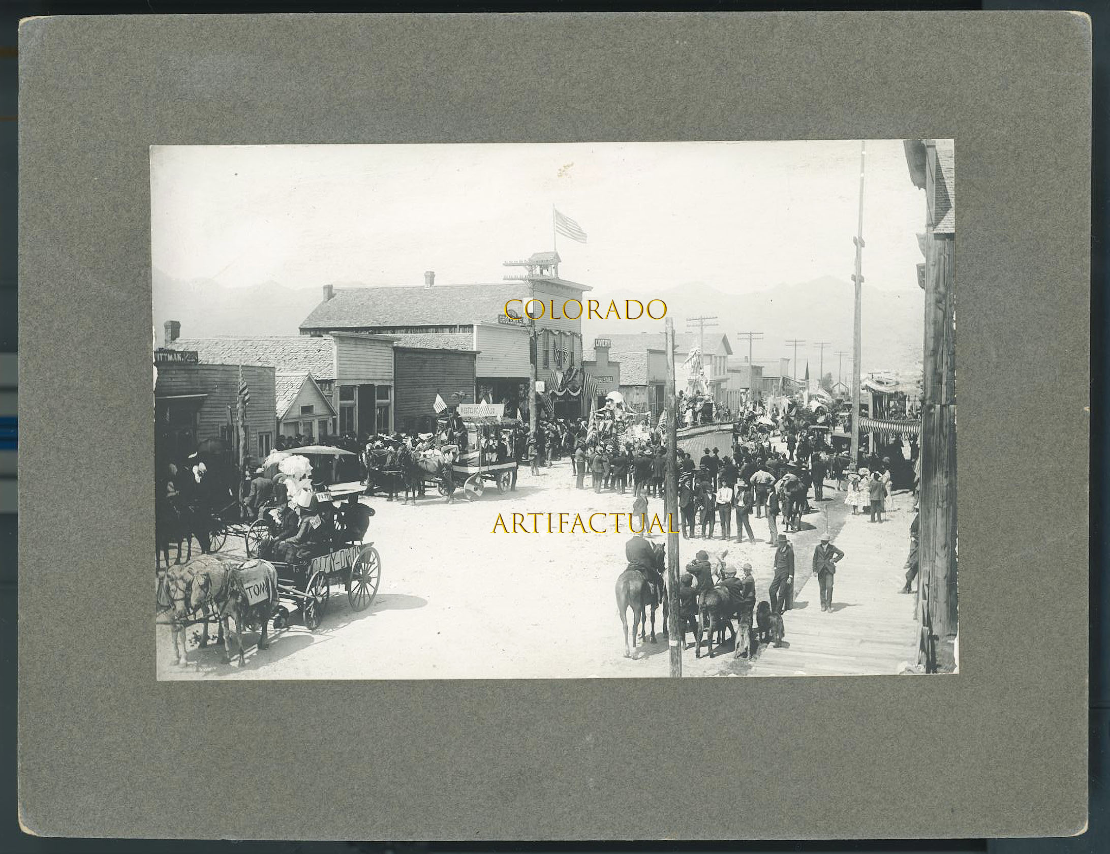 SILVER CLIFF CUSTER COUNTY COLORADO cabinet card photograph street scene 1900