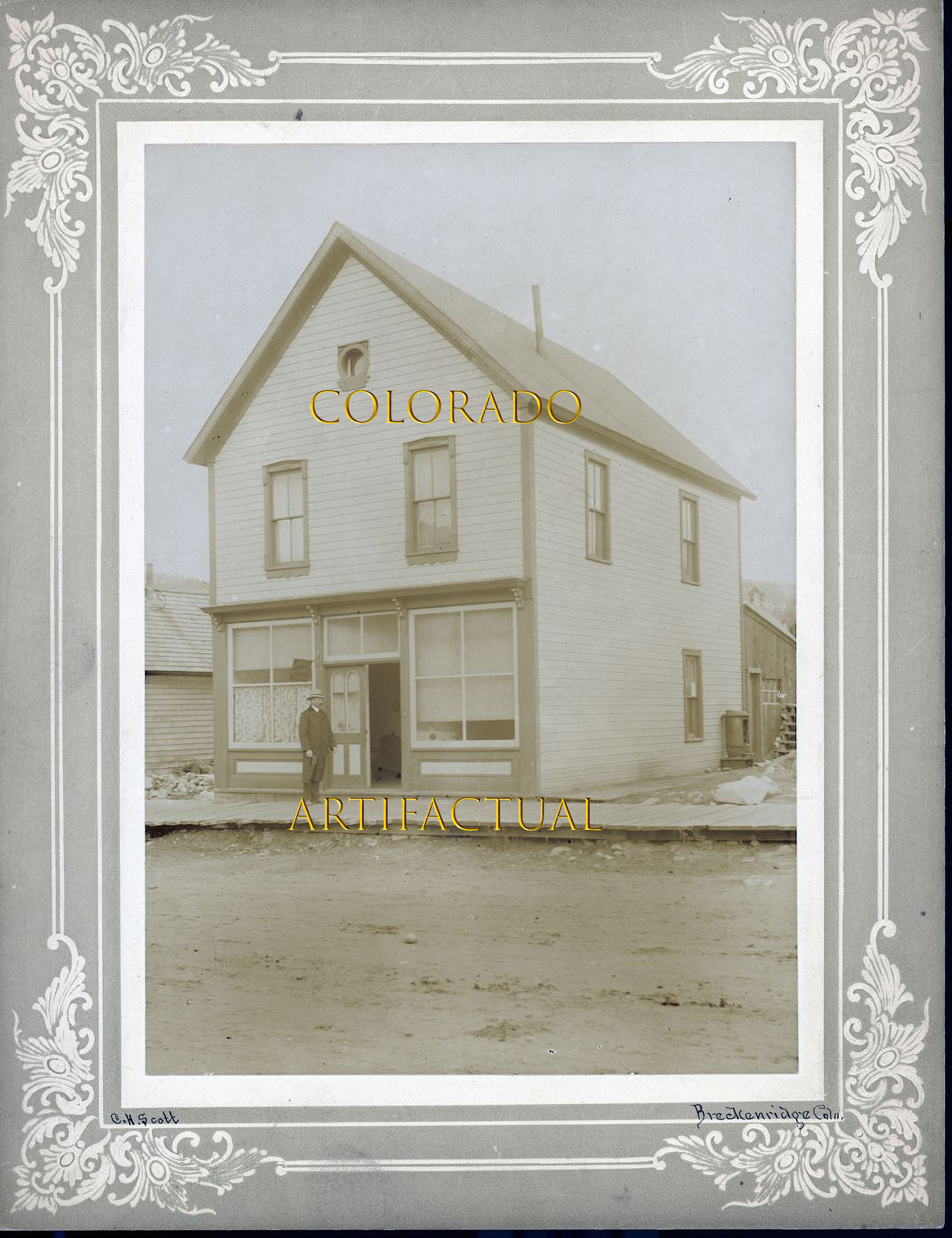 Breckenridge Colorado boardinghouse Dr. C.H. Scott antique photograph 1900