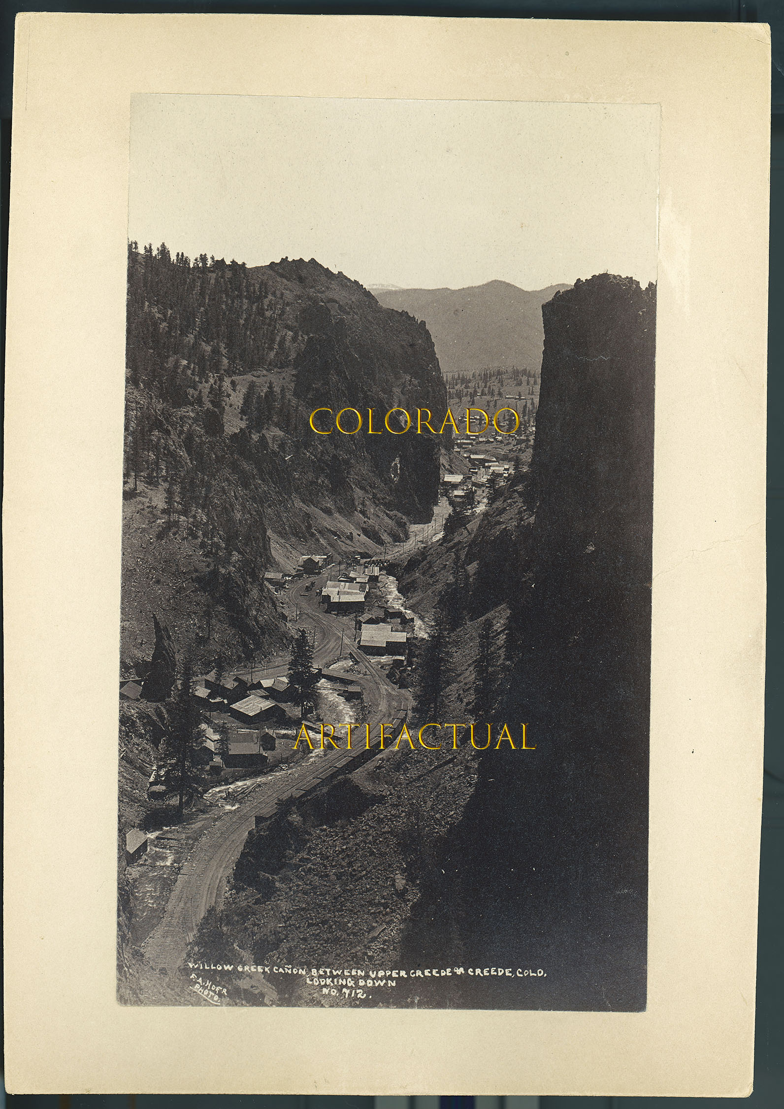 WILLOW CREEK CANON between UPPER CREEDE & CREEDE COLORADO ANTIQUE Hofer Photo 1893