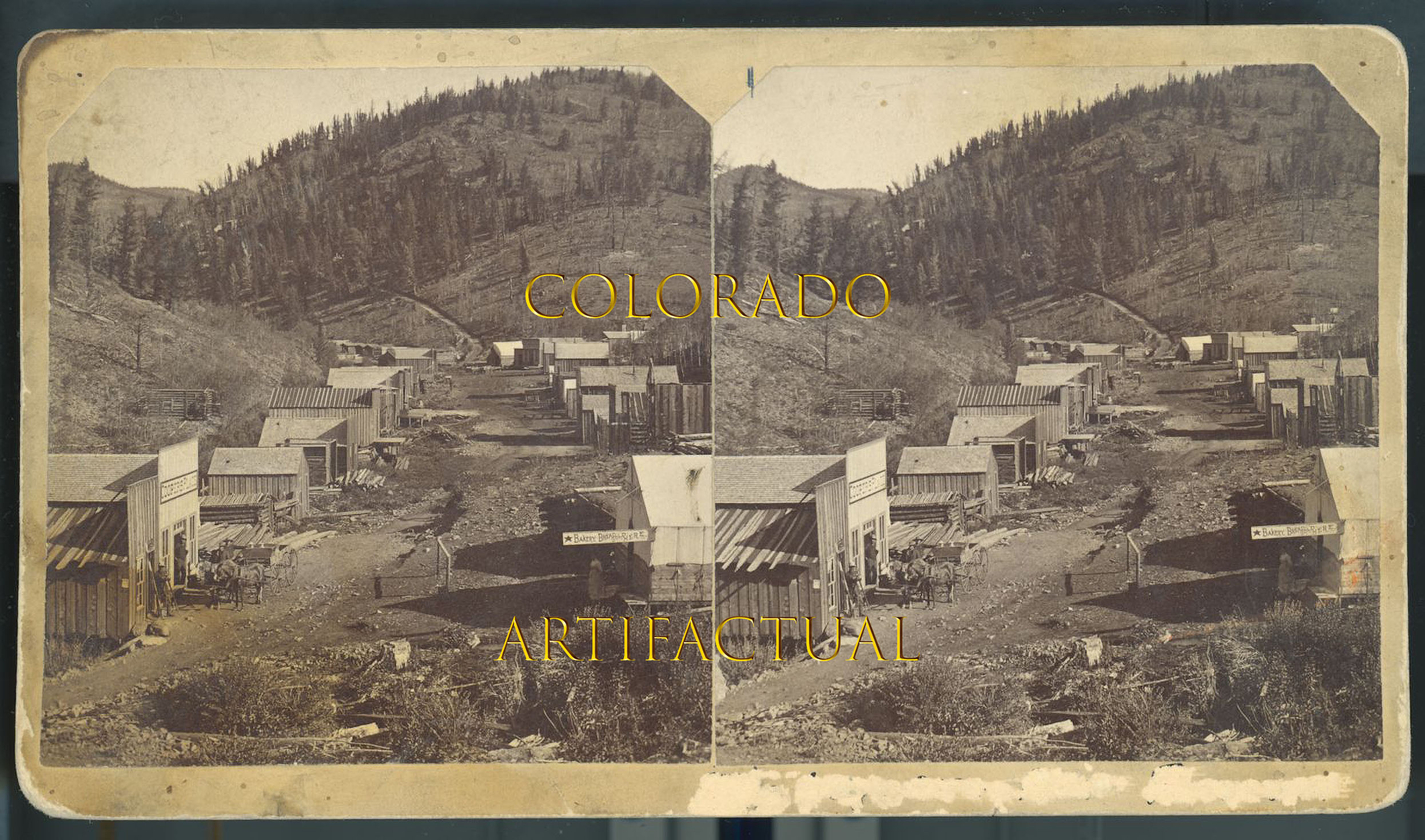 Exchequer Bonanza Mining District Saquache County Colorado stereoview photograph Charles Goodman 1881
