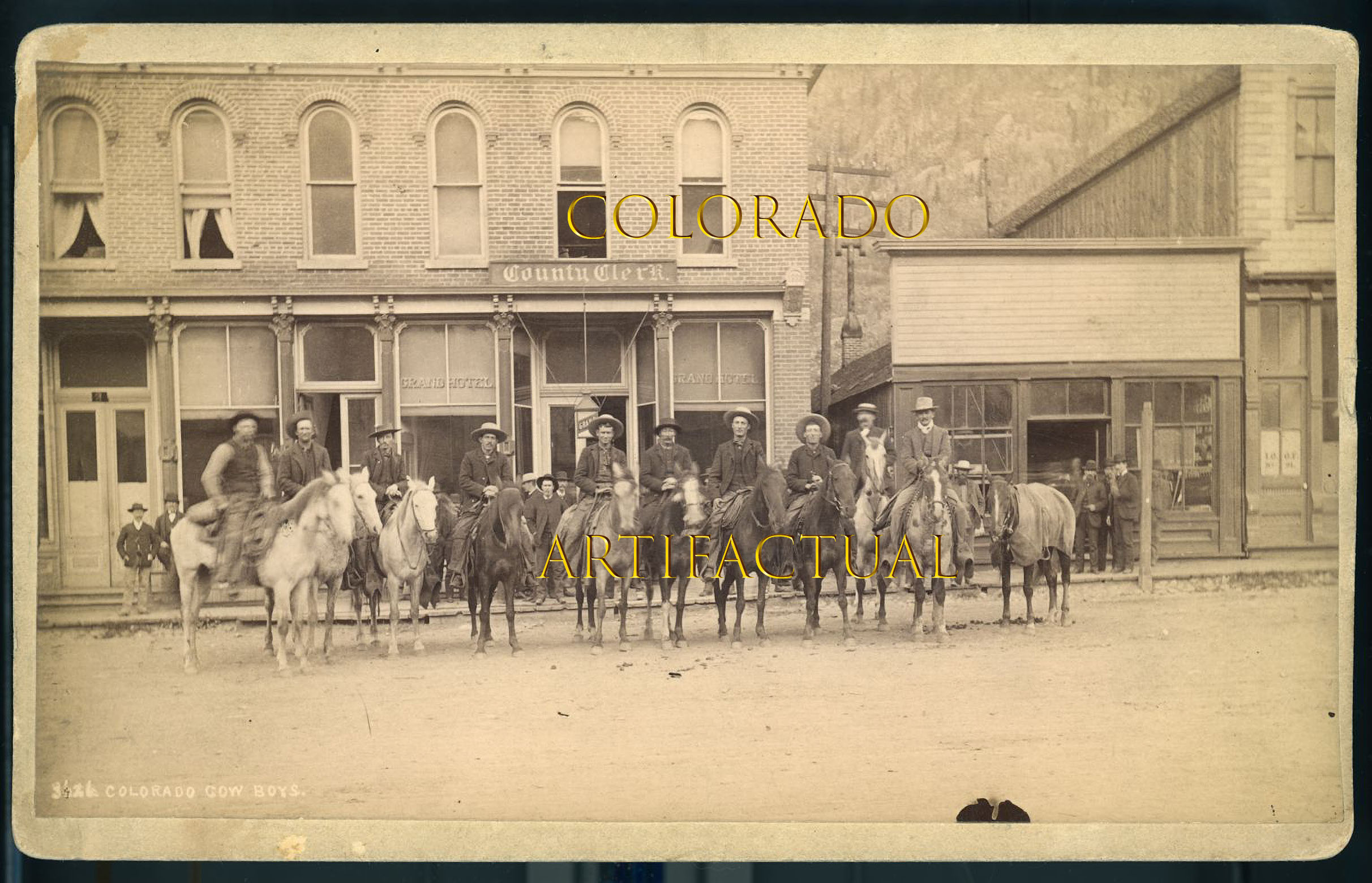 Silverton San Juan County Colorado Grand Hotel cabinet card photograph Davis 1885