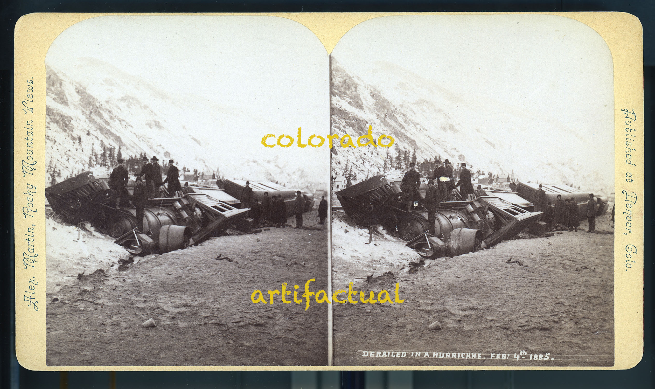 Antique Colorado Central Railroad stereoview photograph Alex Martin 1885