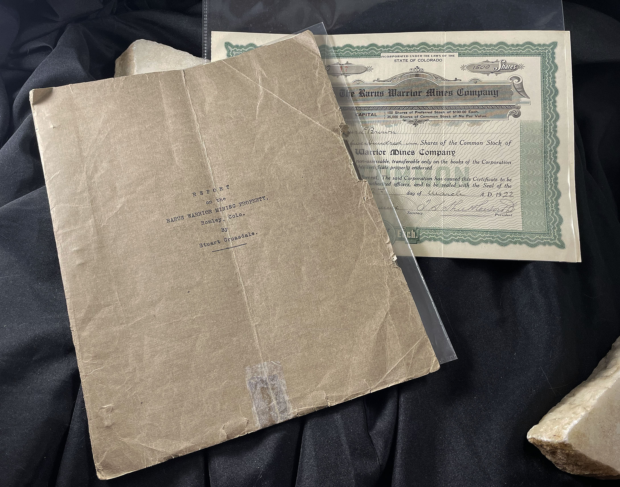 Rarus Warrior Mining Report Romley Chaffee County Colorado & Southern Railway photo stock certificate 1922