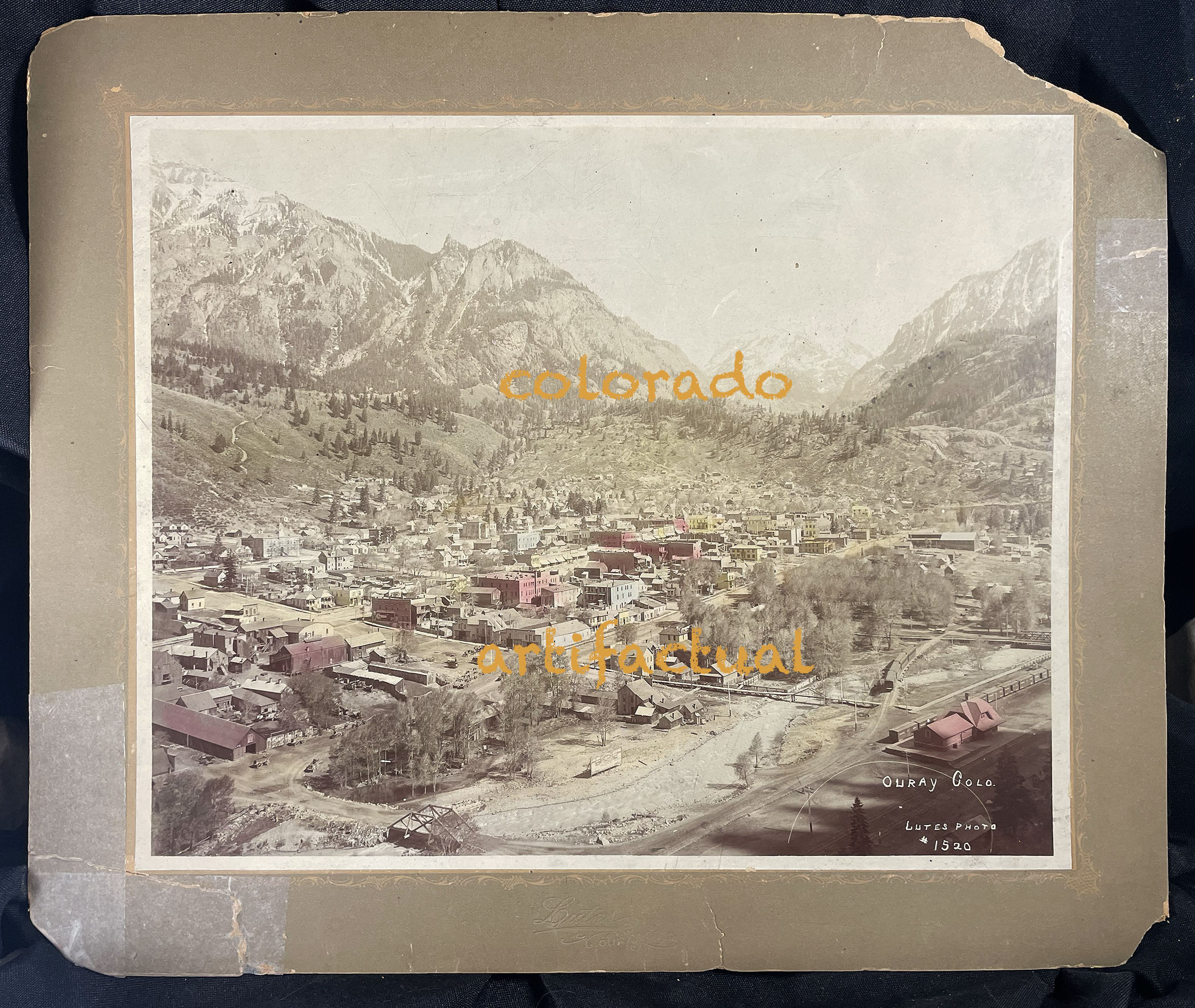 OURAY COLORADO birds-eye-view original photograph Lutes 1903