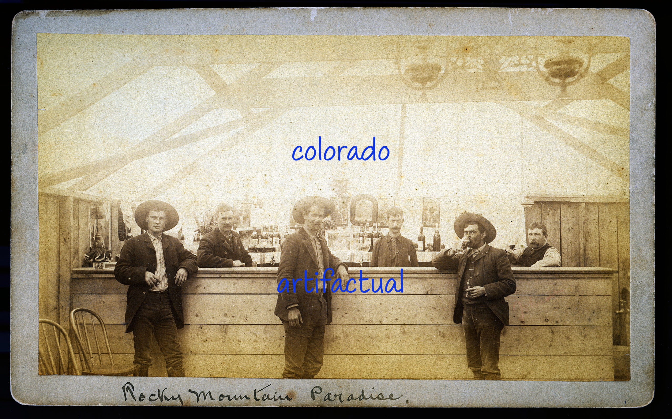 DOUGLASS CITY COLORADO SALOON CONSTRUCTION HAGERMAN TUNNEL cabinet card photograph 1886