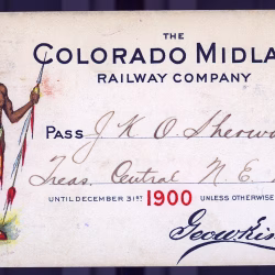 Colorado Midland Railroad Company railroad pass issued 1900