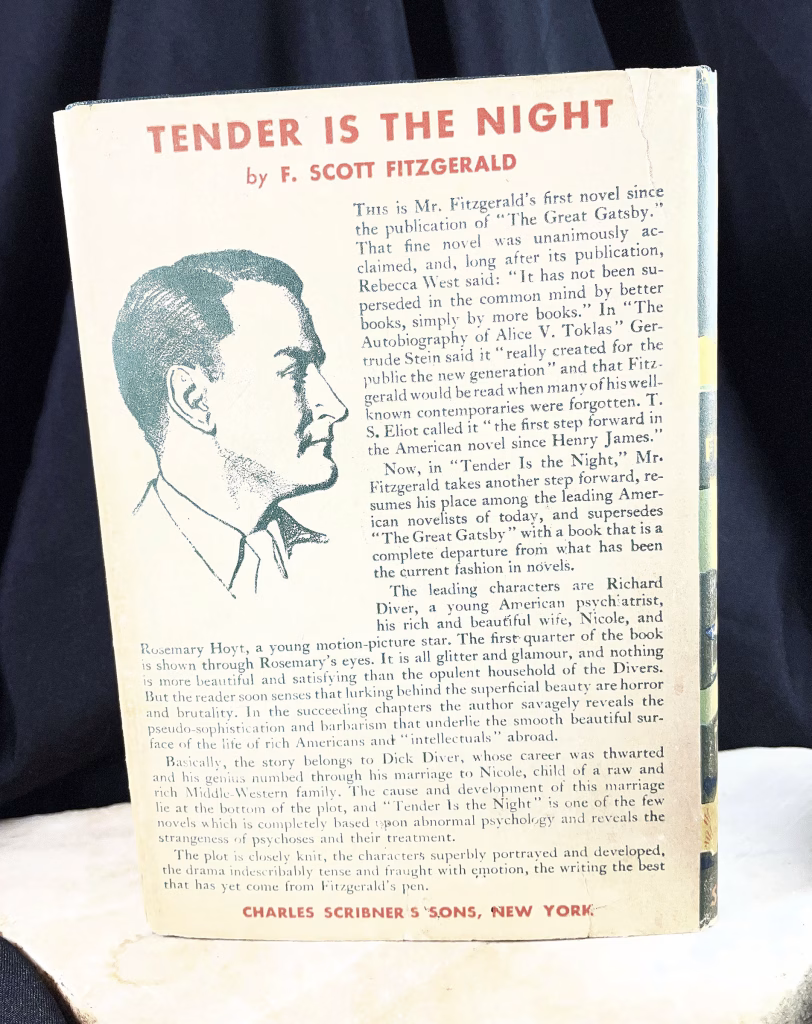 F. SCOTT FITZGERALD inscribed first edition first printing TENDER IS THE NIGHT first state dust jacket Kent Curtis 1934