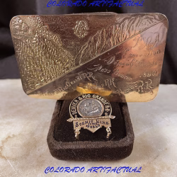 Denver & Rio Grande Railroad special S.K. Hooper gold, platinum & diamond pin and gold railroad pass 1890