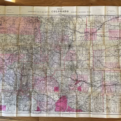Nell's Topographical Map of the State of Colorado, published in 1895, in original burgundy cloth covers