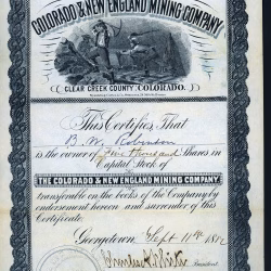 The Colorado & New England Mining Company, Georgetown, Clear Creek County, Colorado 1882