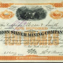 Iron Silver Mining Company Leadville Colorado stock certificate 1882