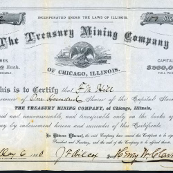 THE TREASURY MINING COMPANY stock certificate & prospectus Silver Cliff Colorado 1880