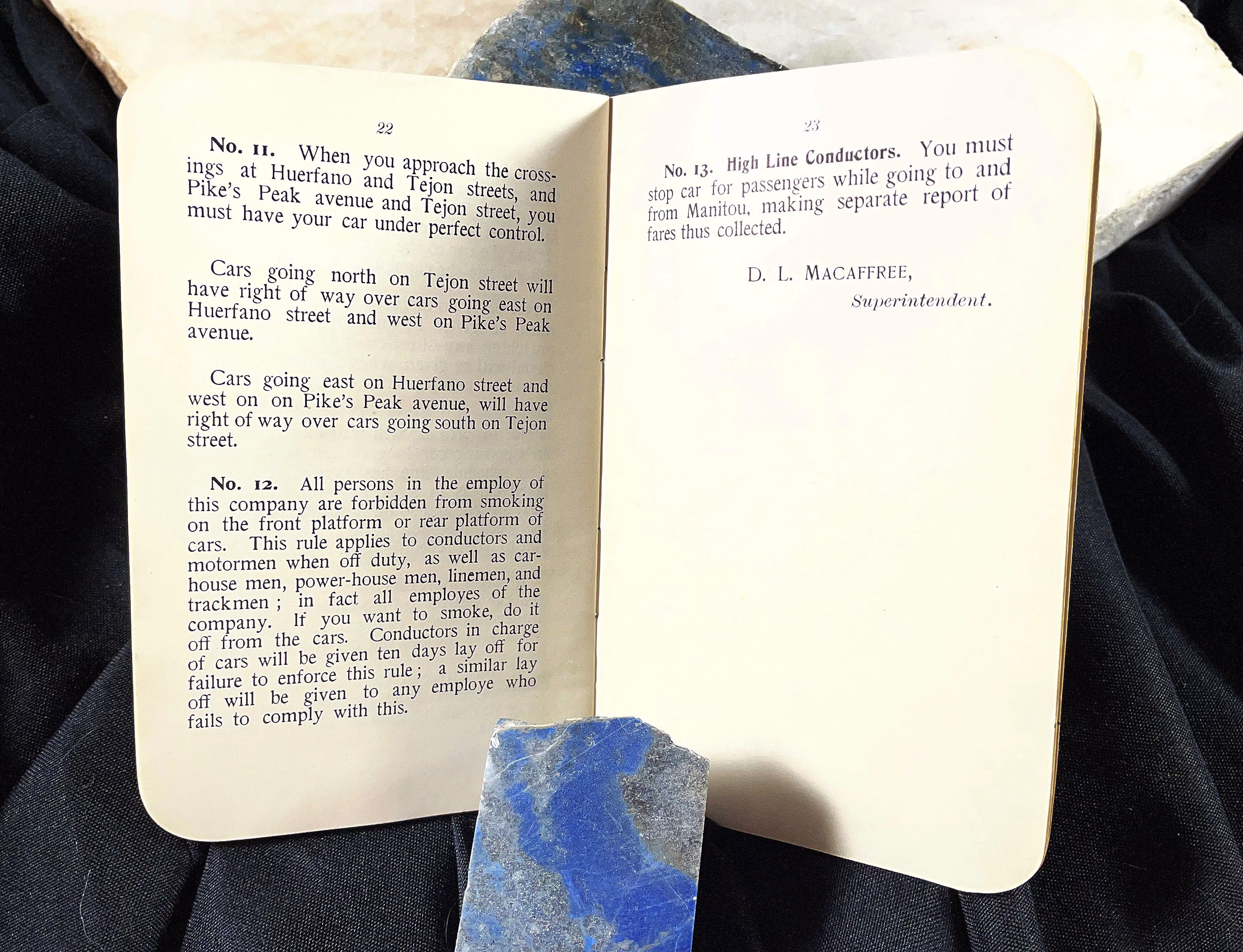 COLORADO SPRINGS RAPID TRANSIT RAILWAY COMPANY Rules and Regulations booklet Colorado 1897