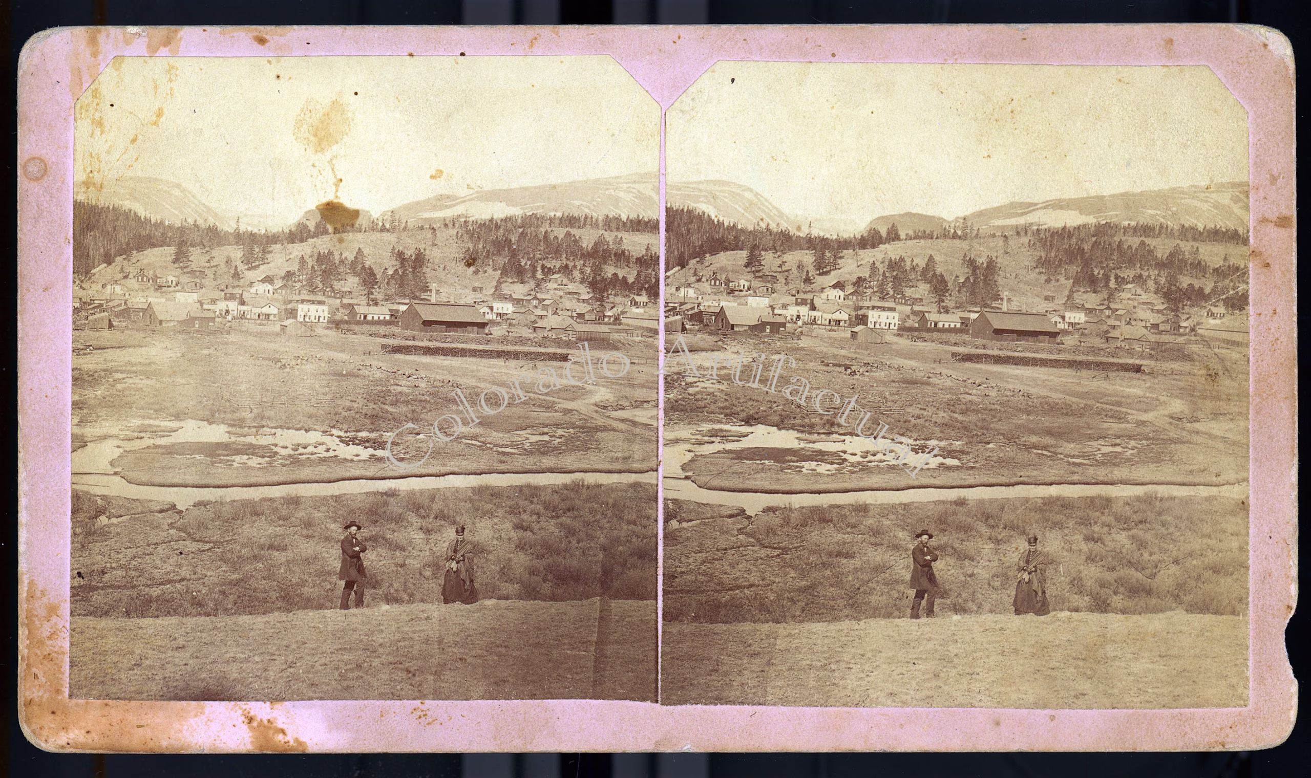 Beale lumberyard & sawmill Alma Colorado stereoview TC Miller 1884