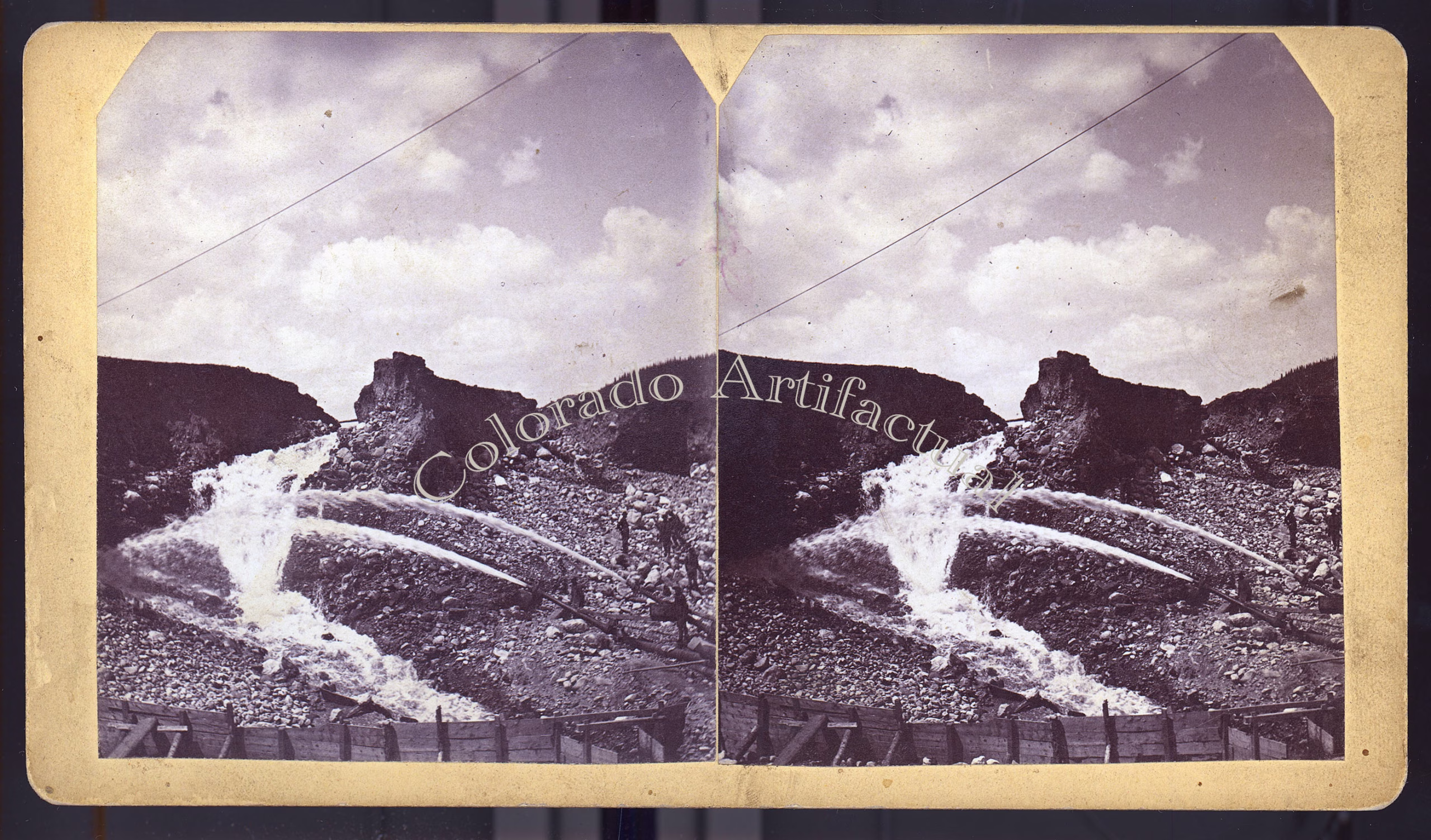 The Alma Placer Mining Company Alma Park County Colorado T.C. Miller stereoview 1883