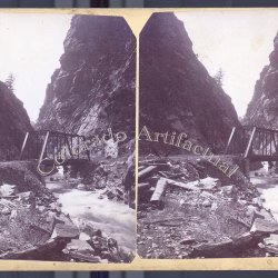 Bridge Denver South Park & Pacific Railroad Platte Canon stereoview TC Miller 1880