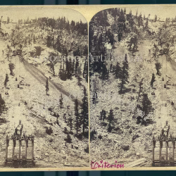 Criterion Mine Tramway Buckskin Gulch Alma Colorado Miller stereoview 1880