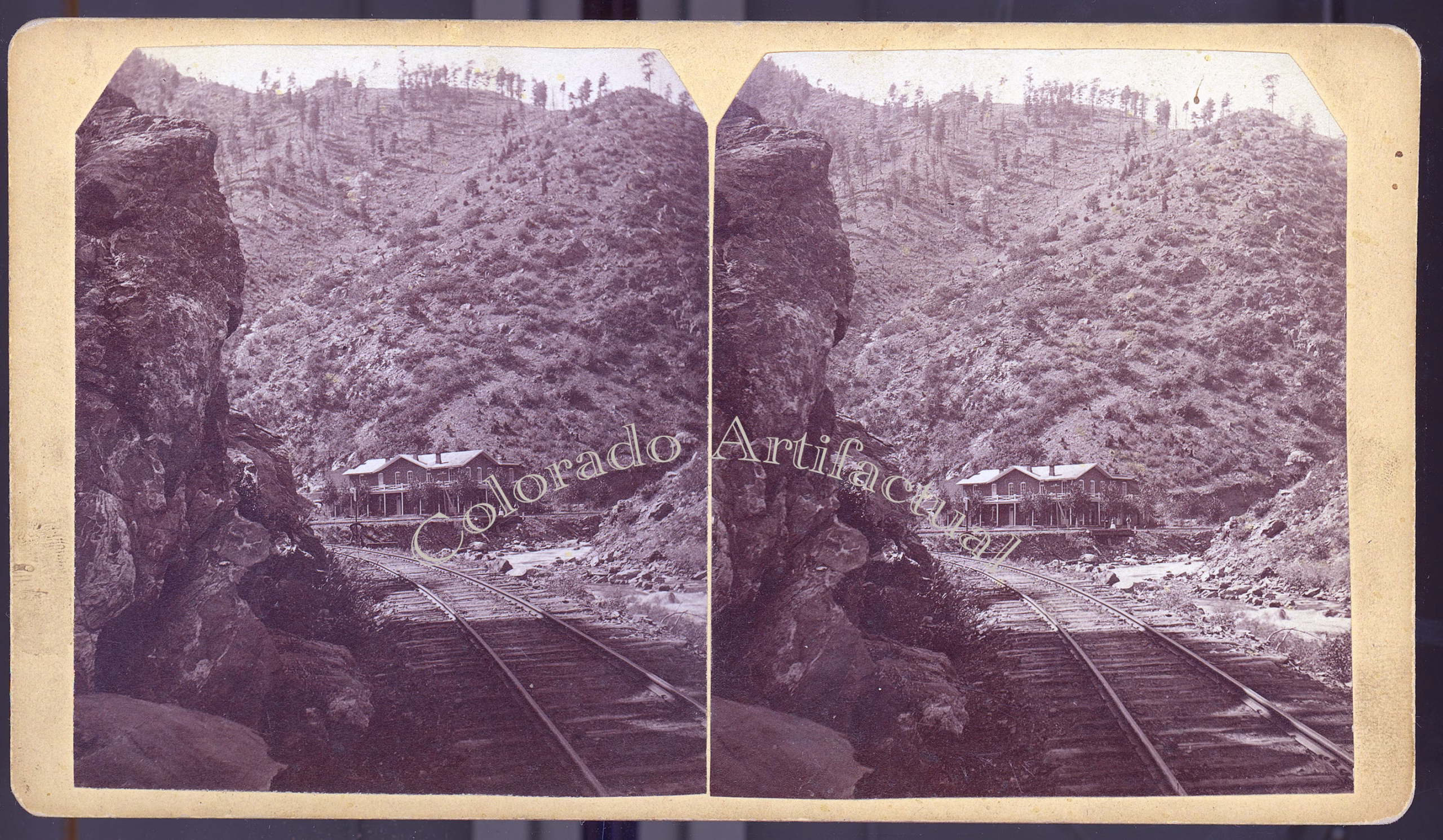 Dean Hotel Platte Canon Colorado TC Miller stereoview 1880
